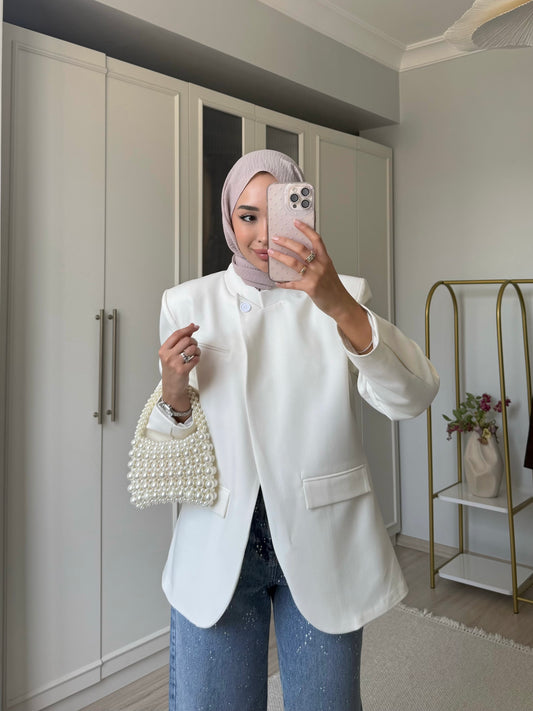 Urban classic ceket - beyaz