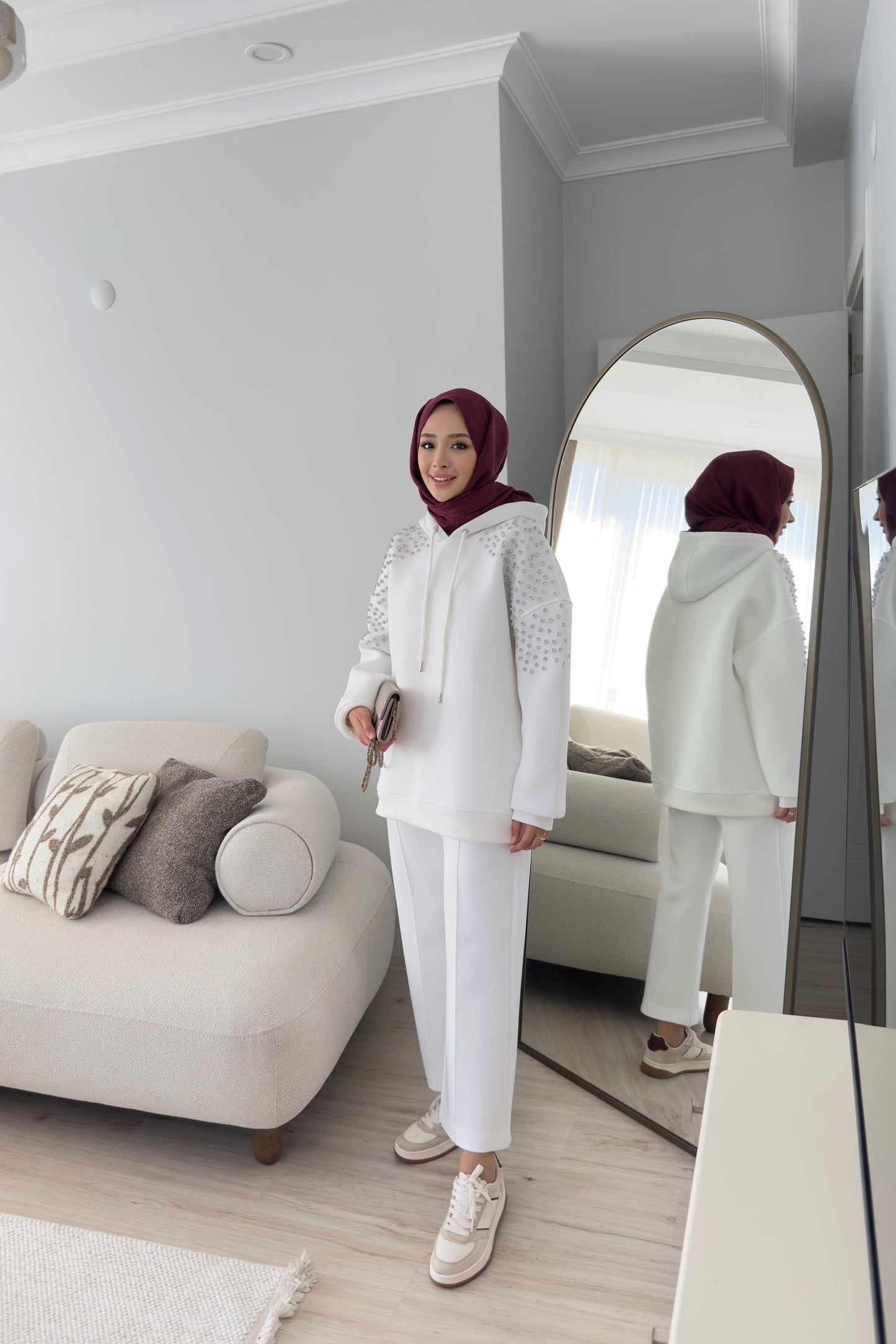 Shine Sweatshirt - BEYAZ
