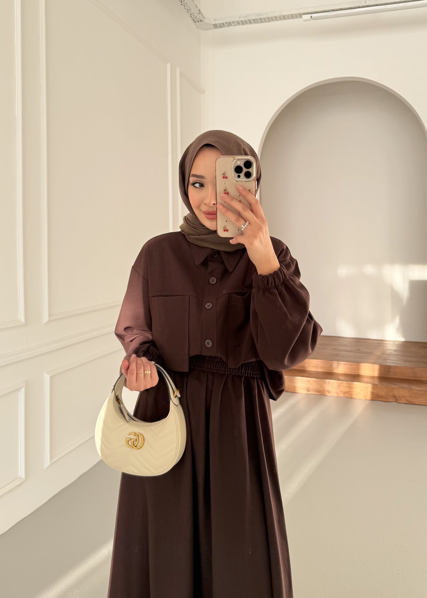 Vanessi Etekli Takım - kahverengi