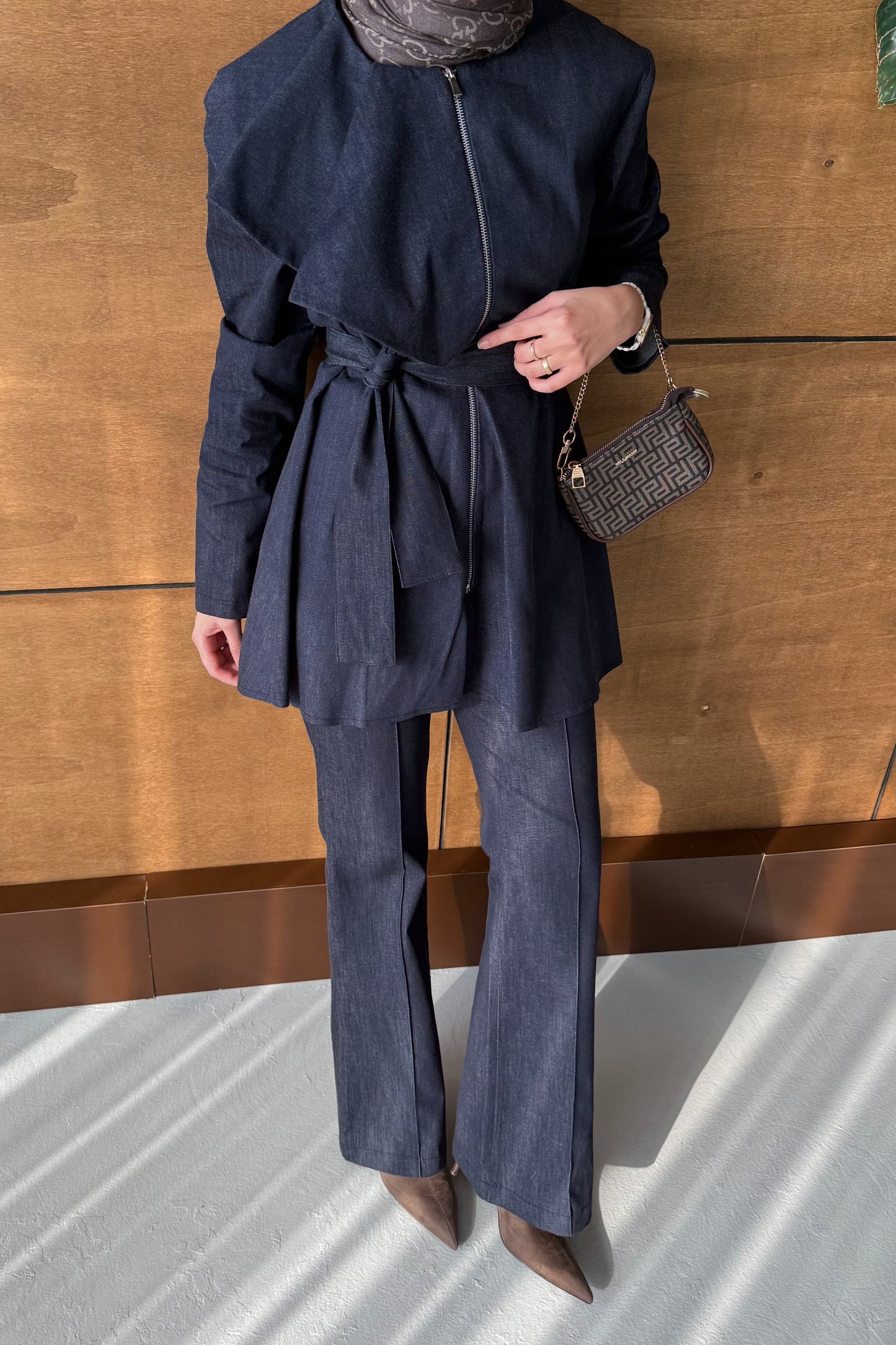 Fırfırlı Kot Takım - lacivert