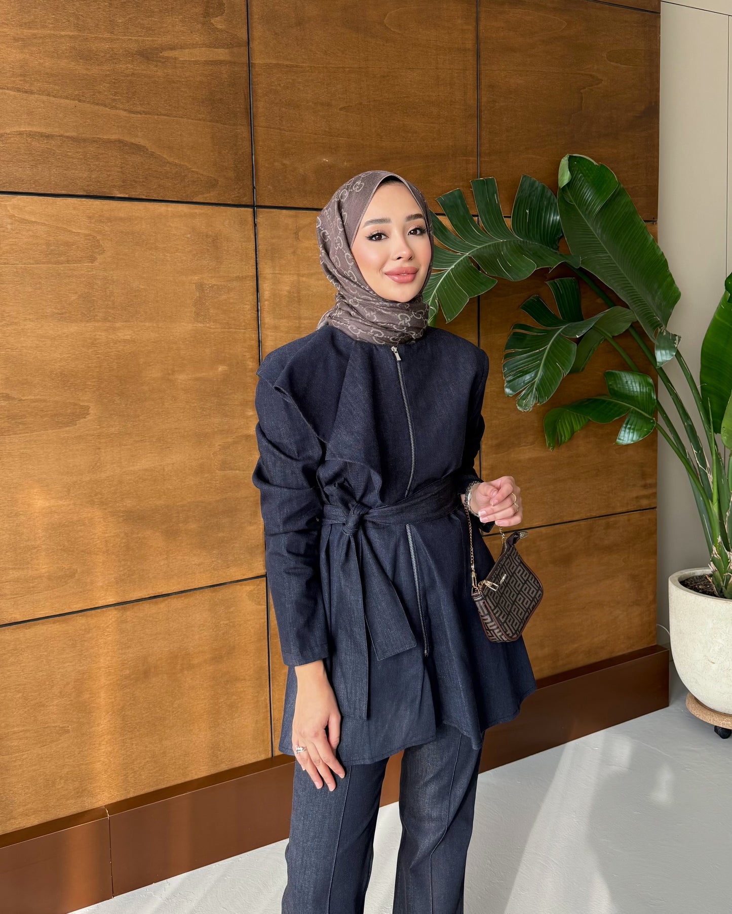 Fırfırlı Kot Takım - lacivert