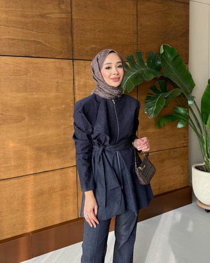 Fırfırlı Kot Takım - lacivert