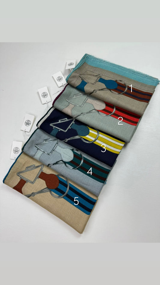 Premium desen yün ipek ŞAL