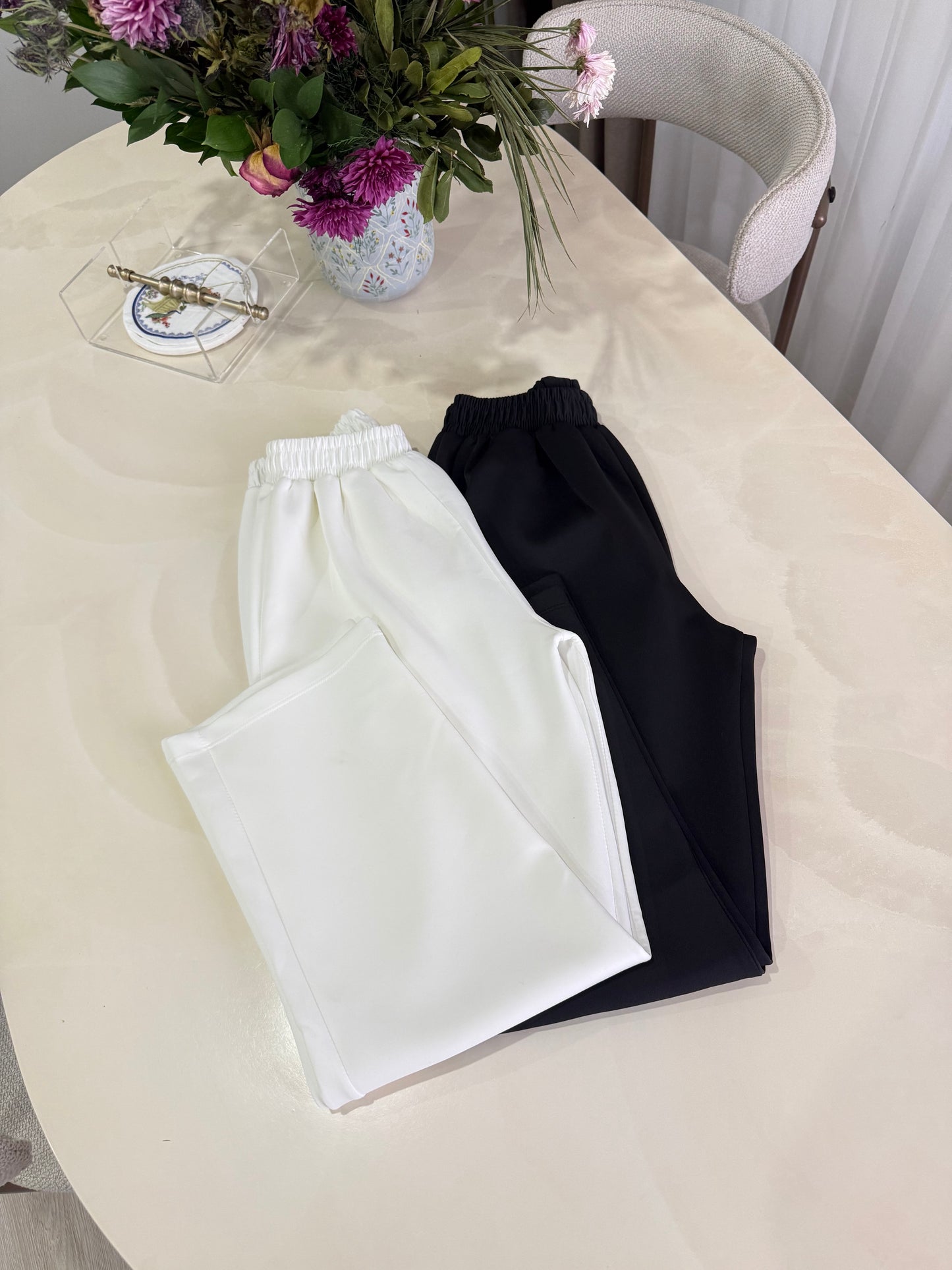 Scuba pantolon kalem