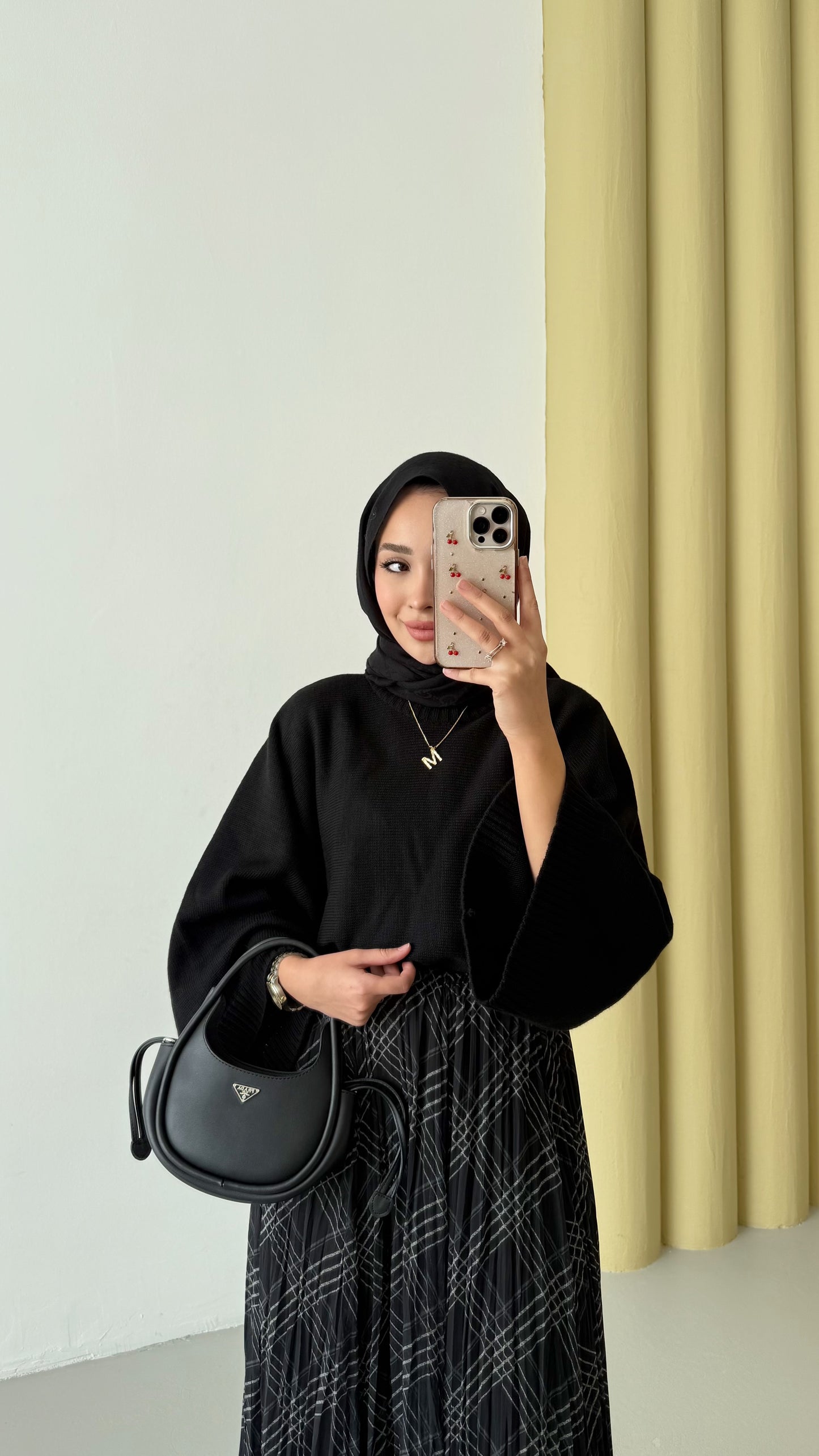 Kraş Şifon Etek - siyah