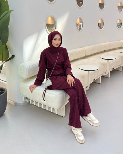 Taşlı Takım - BORDO