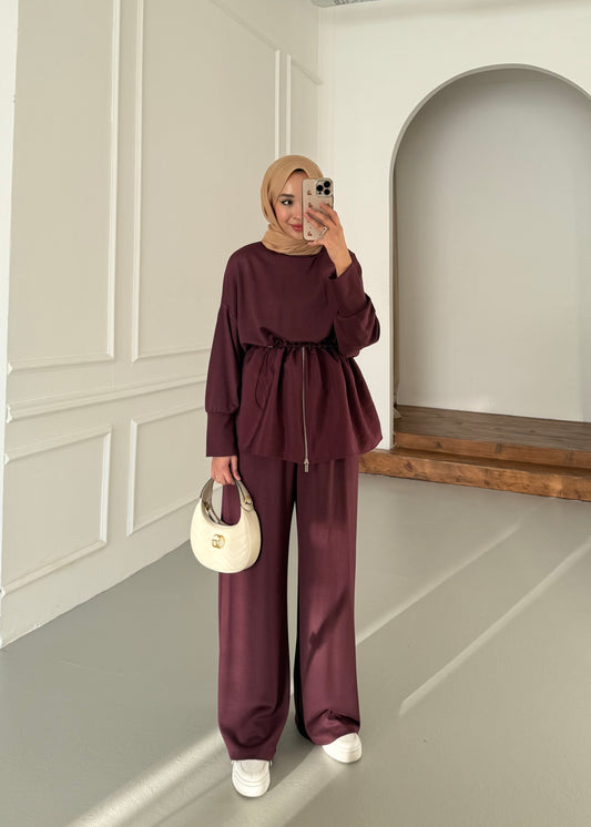 Rabys Yarım Fermuarlı Takım - bordo