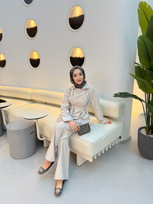 Rısso Düğmeli Takım - bej