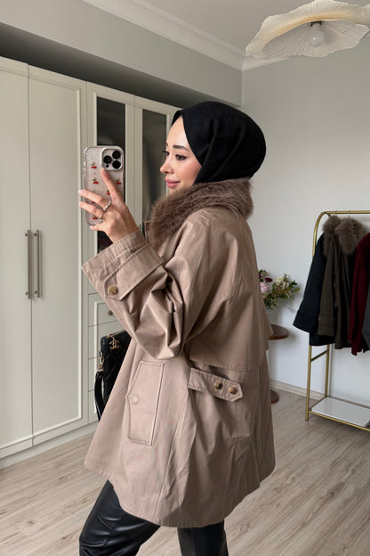 Premium kürklü parke - vizon