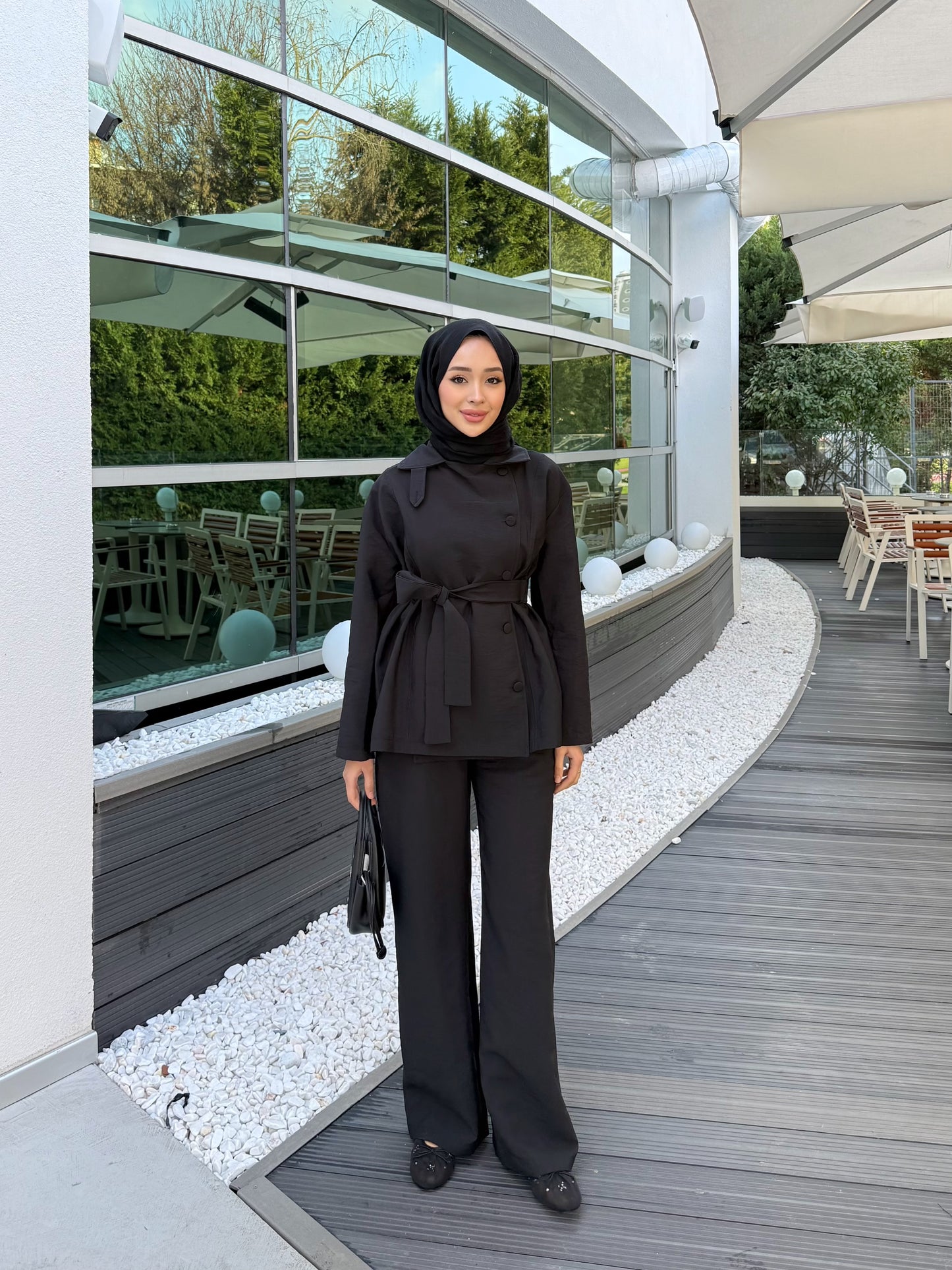 Rısso Düğmeli Takım - siyah