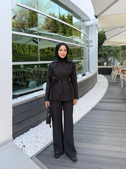 Rısso Düğmeli Takım - siyah