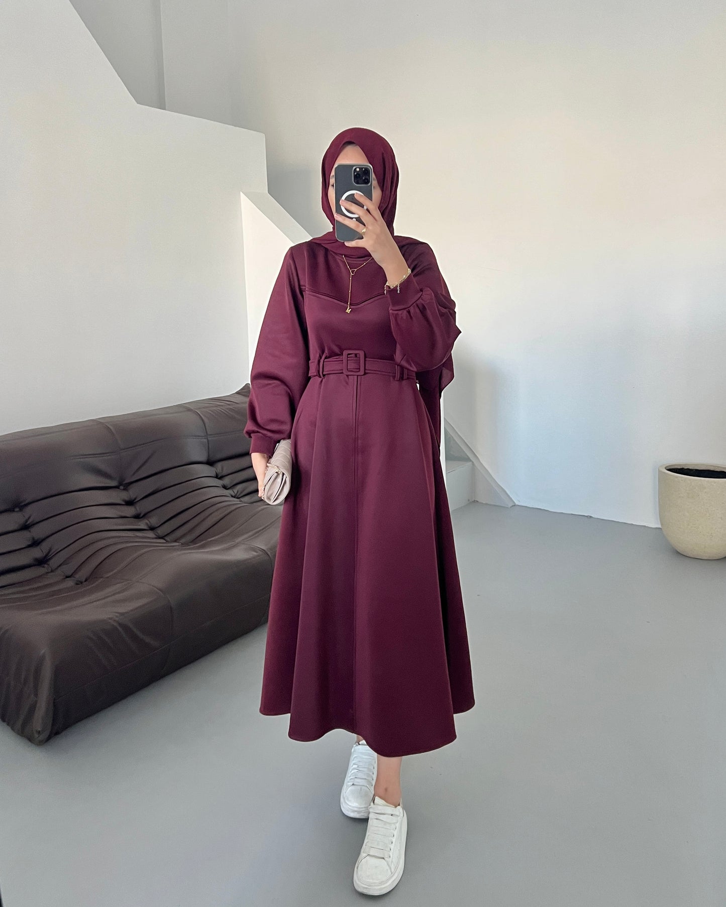 Melsy Elbise - BORDO