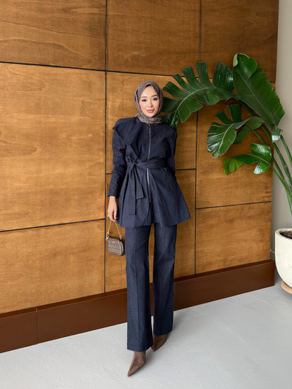 Fırfırlı Kot Takım - lacivert