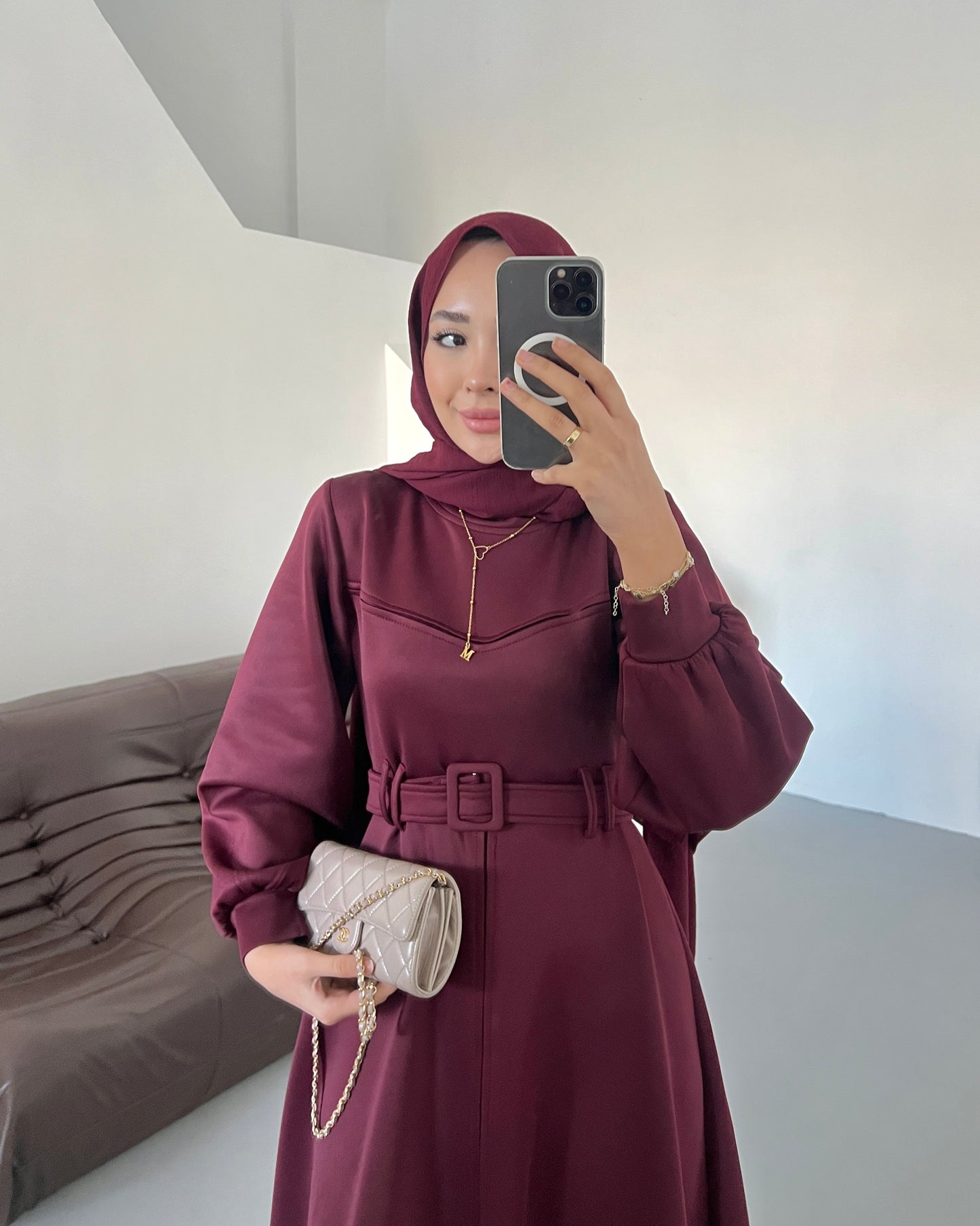 Melsy Elbise - BORDO